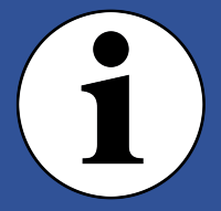 Infosymbol - i in einem weißen Kreis auf blauem Hintergrund